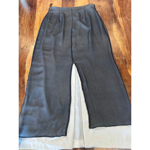 Jones New York 100% Silk Chiffon Layered Maxi Skirt Gray on Gray whimsigoth sz 8 - Picture 2 of 7